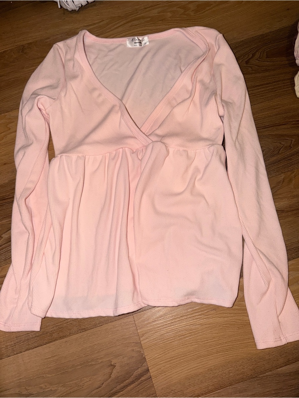 Electric Family Pale Pink Long-Sleeve Wrap Top